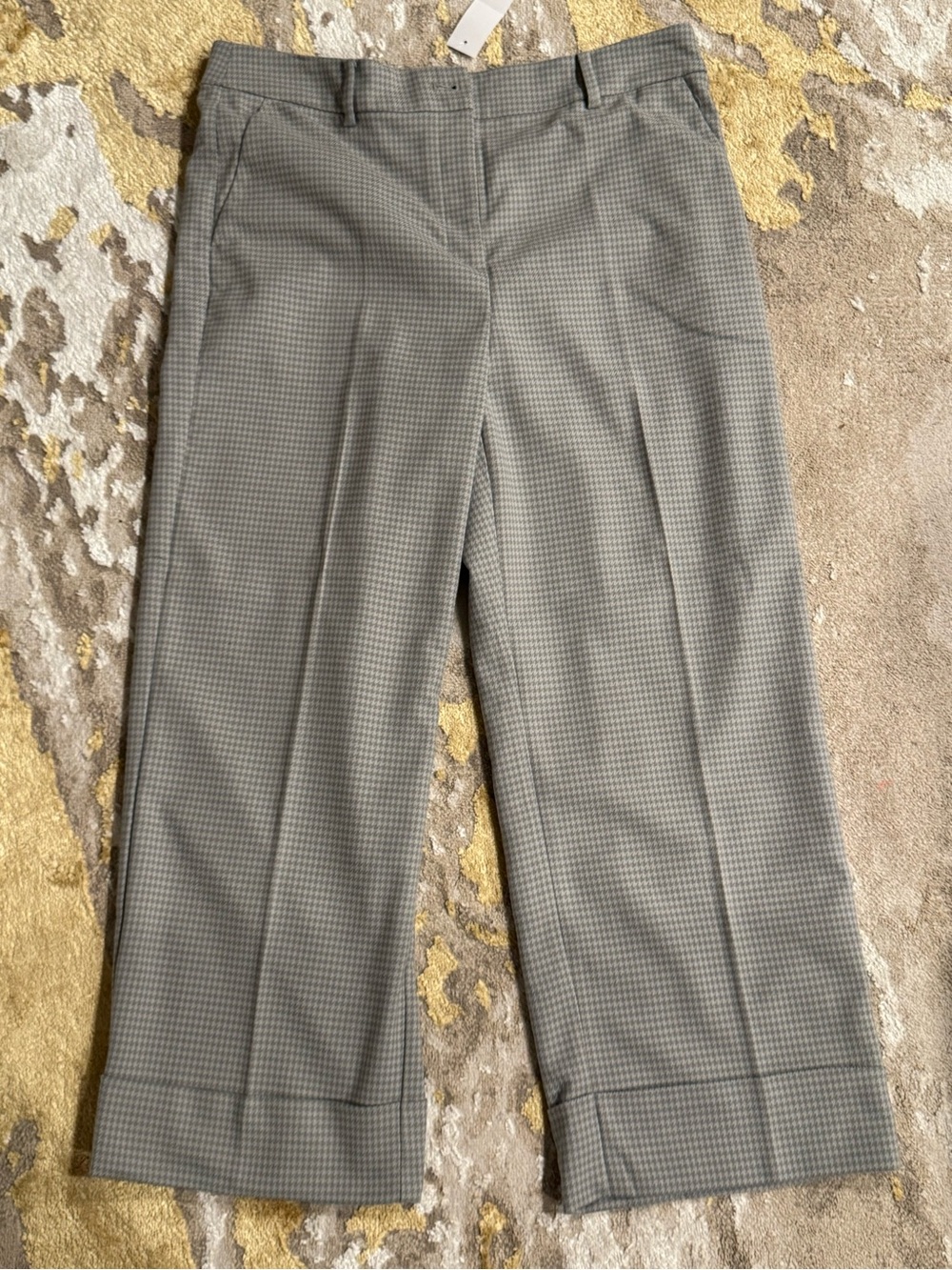 Brand New LOFT Gray Houndstooth Wide-Leg Dress Pants
